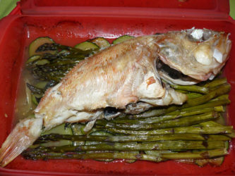 Receta de Cabras con verduras al horno en Lekue